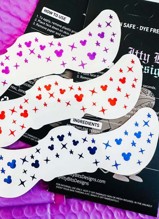 Metallic Mouse Face Freckle Temporary Tattoos