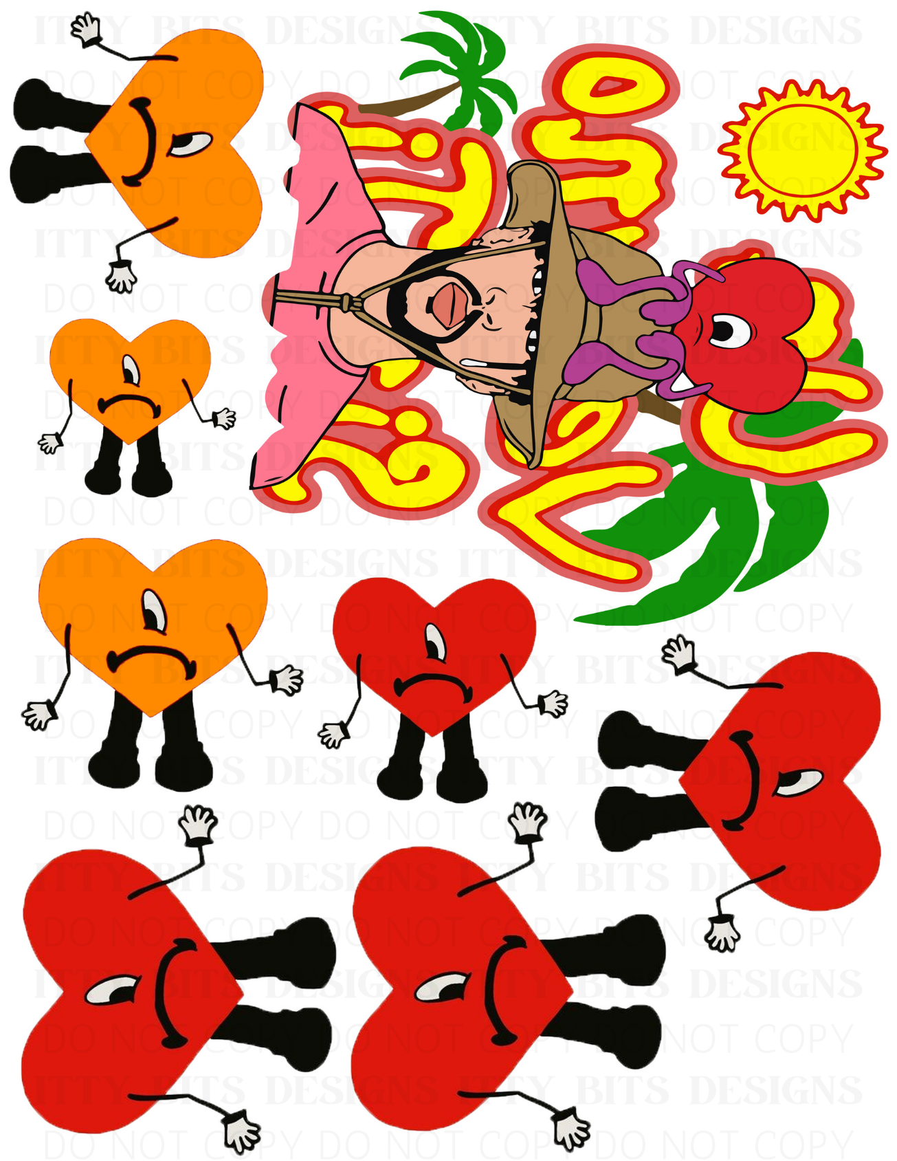 Themed 5 Piece Tattoo Set