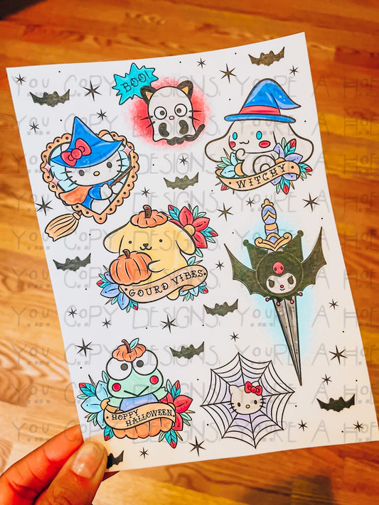 Halloween Kitty x Pixelcass Tattoo Set