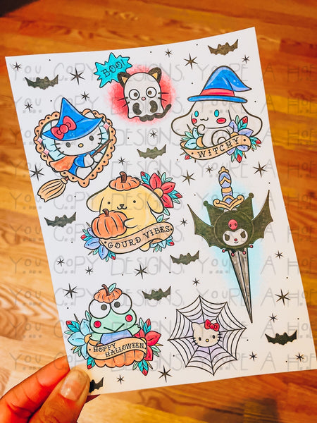 Halloween Kitty x Pixelcass Tattoo Set
