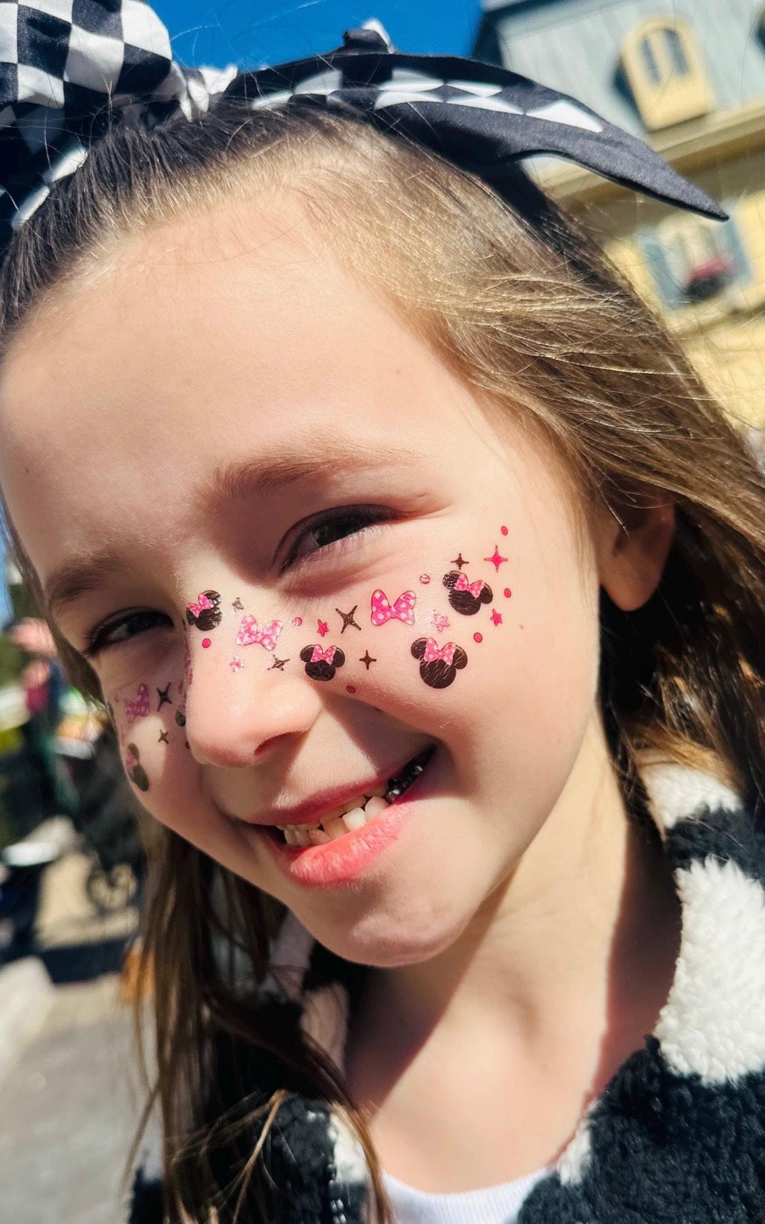 Pink Bow Face Freckle Temporary Tattoos
