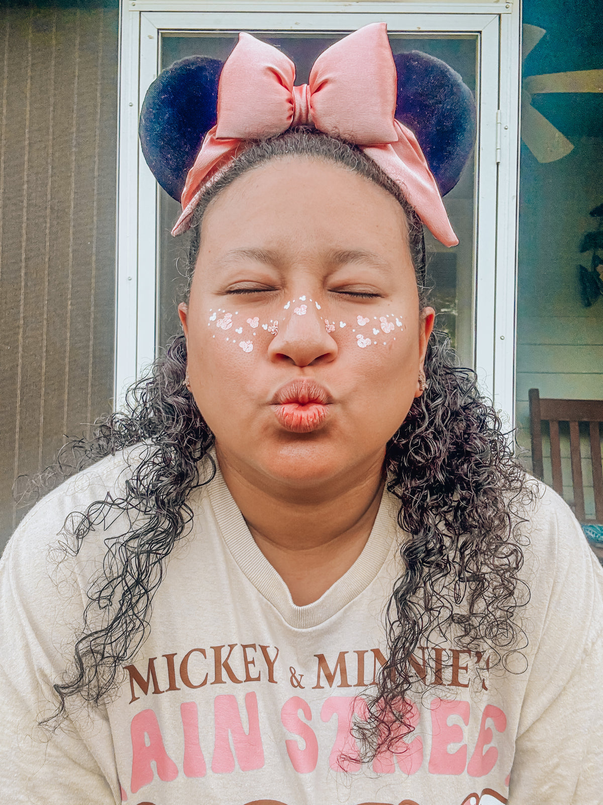 Pink Peppermint Mouse Metallic Face Freckle Temporary Tattoos