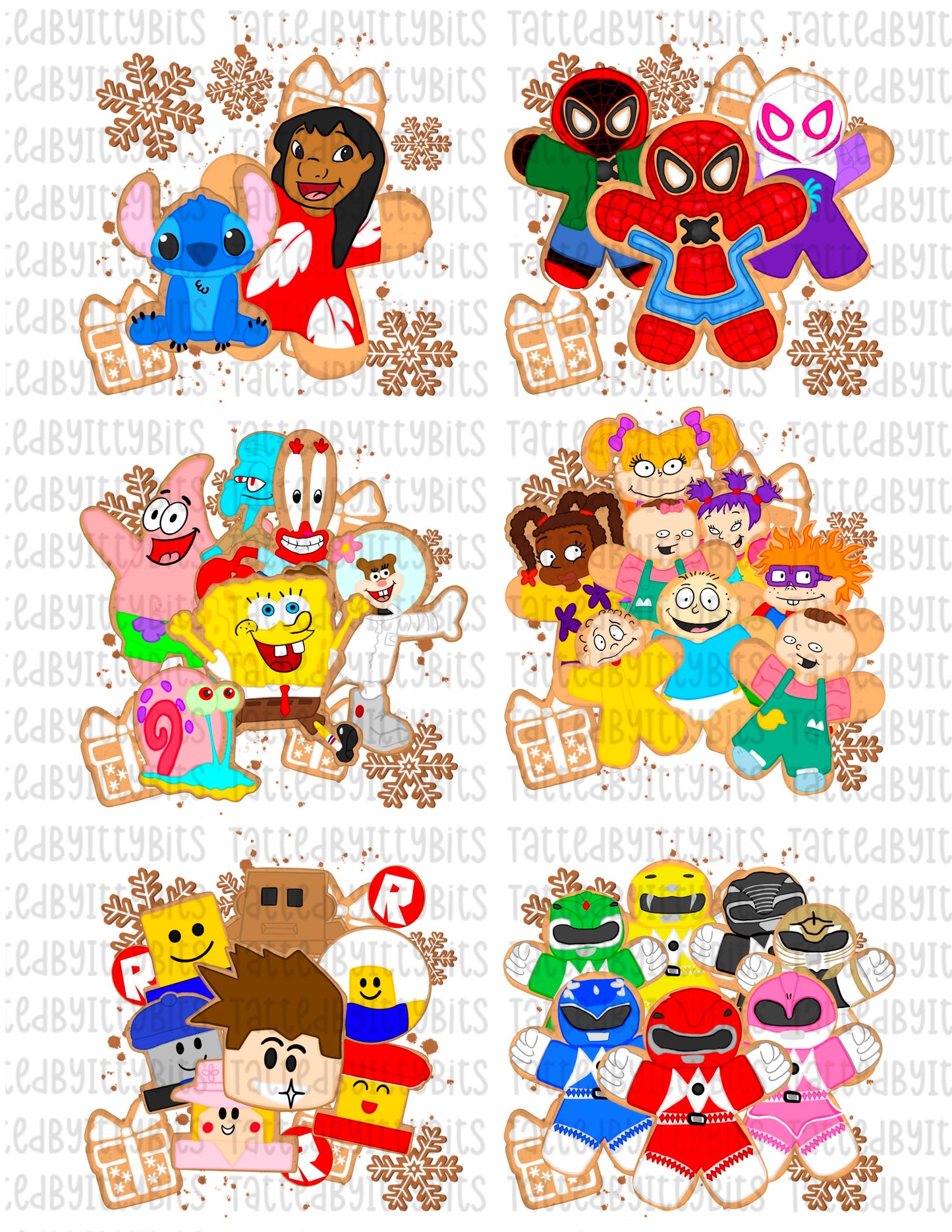 Gingerbread Character Temporary Tattoos - 4 Inch