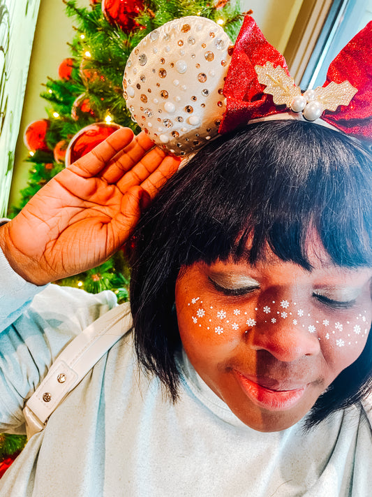 White Snowflake Face Freckle Temporary Tattoos