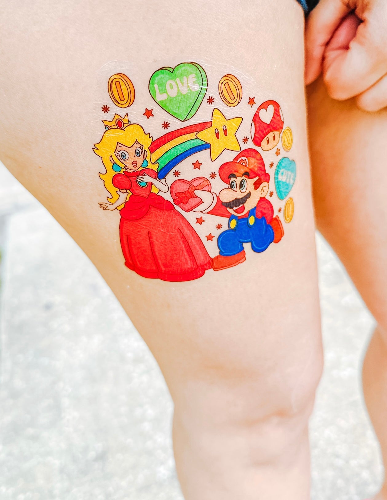 Mario Bro's Valentine Temporary Tattoo