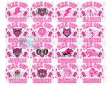 Mascot Pink Out Tattoos - Sheet of 35
