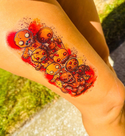 Zombie Gingerbread Men Half Sleeve tattoo