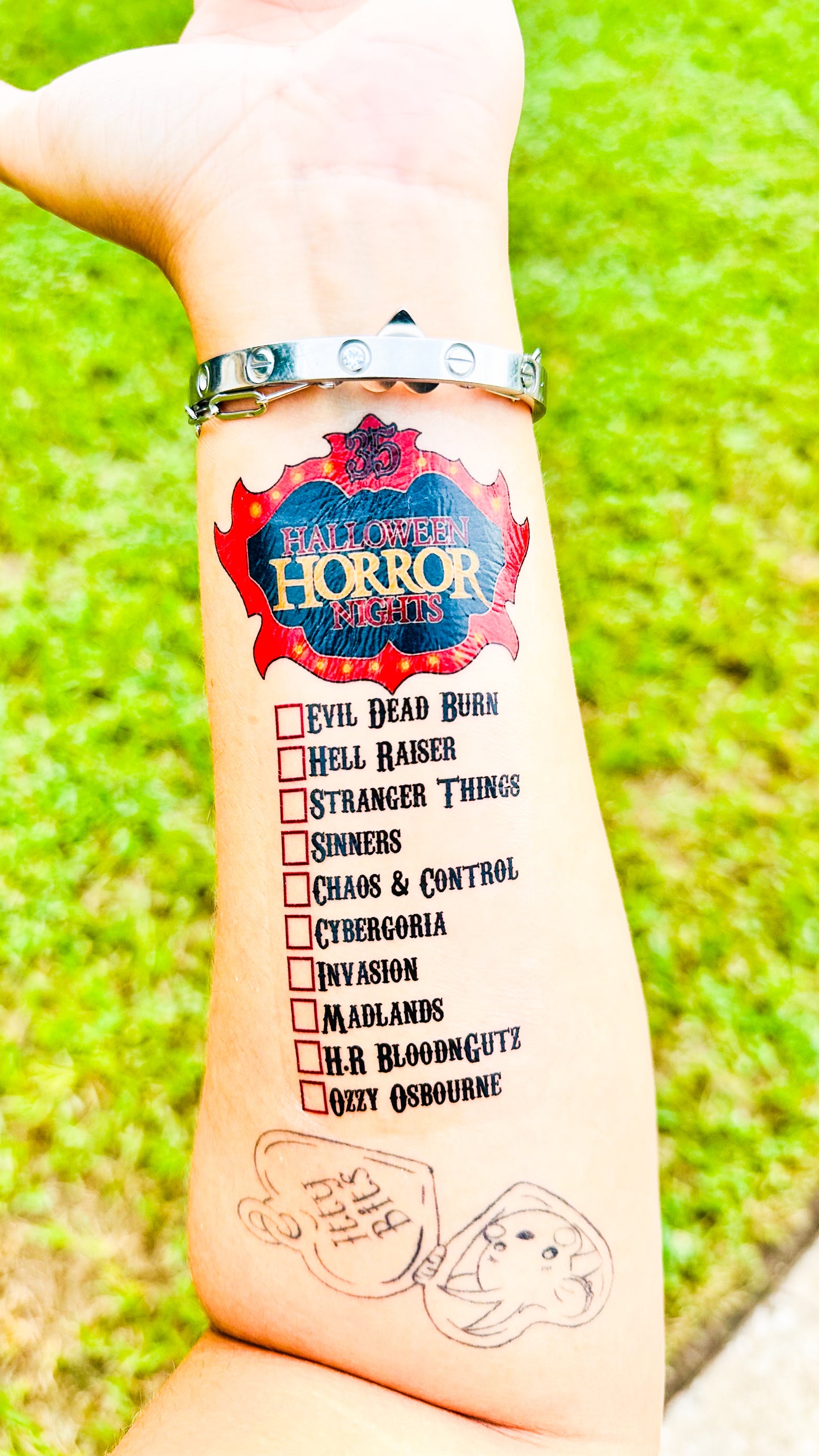 HHN ORLANDO Houses Checklist Tattoo