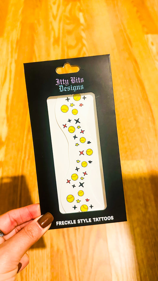 Softball Face Freckle Temporary Tattoos - Itty Bits Designs
