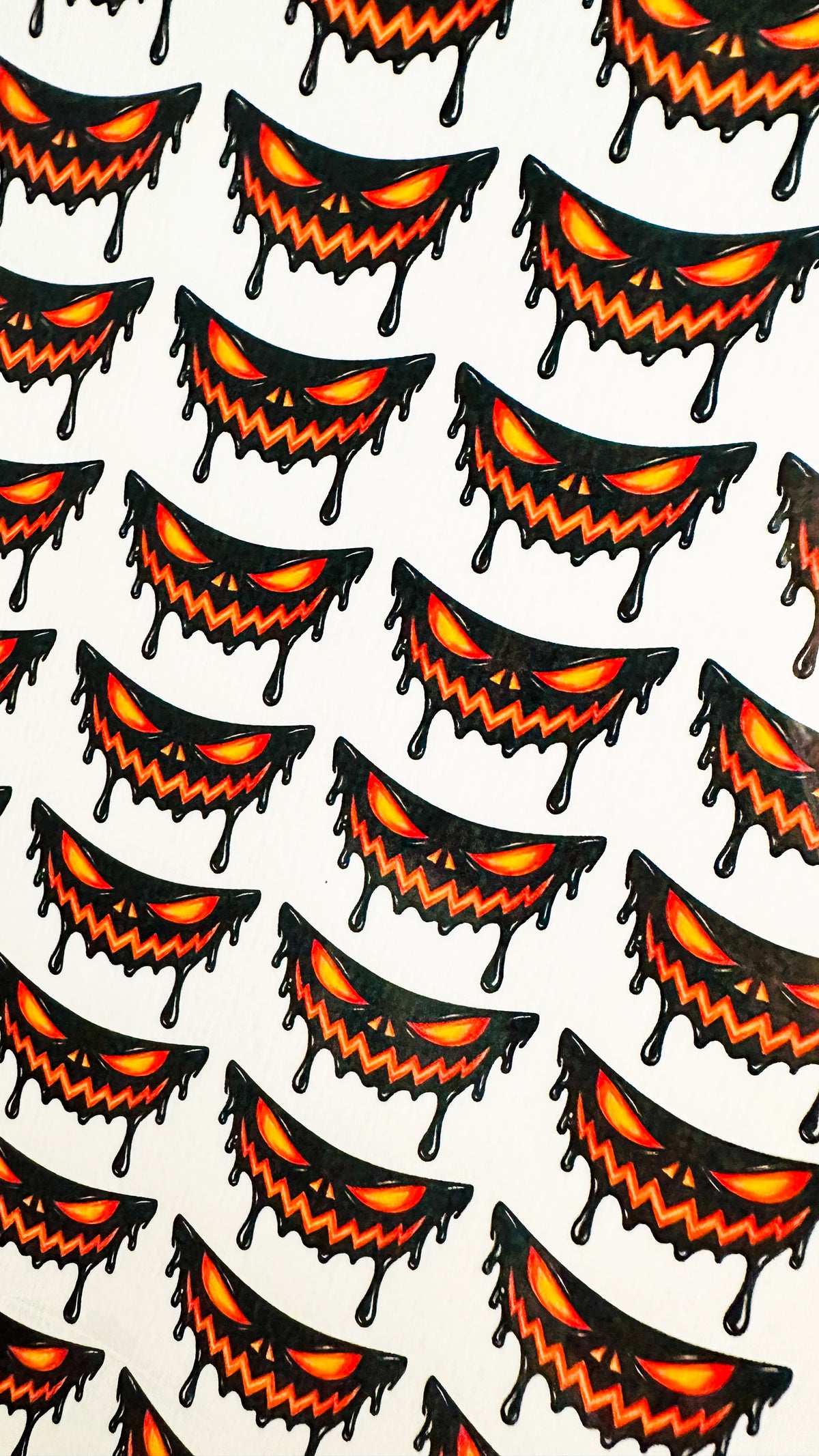 Halloween Pumpkin Eyeblack Tattoos - Sheet of 23 Pairs
