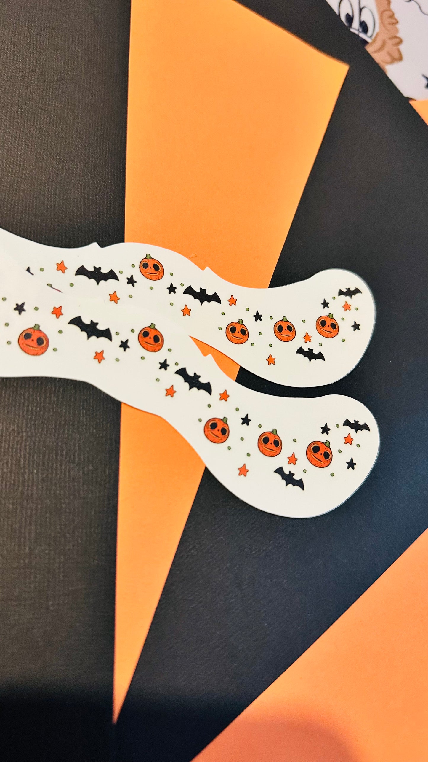 Glow in the Dark Boo Pumpkin Face Freckle Temporary Tattoos
