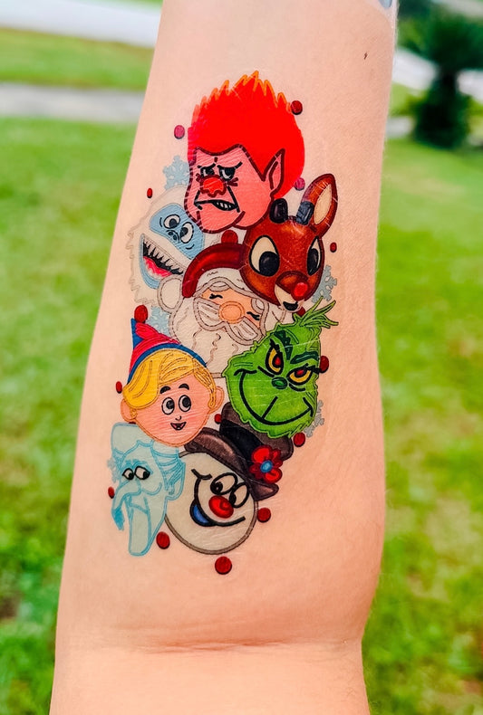 Classic Christmas Characters Half Sleeve tattoo