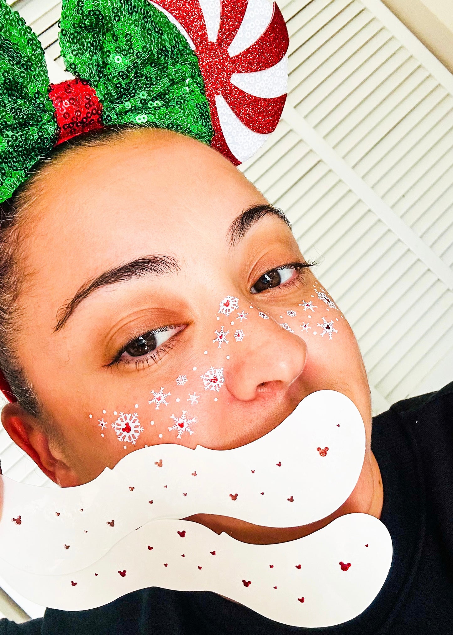 Snowflake Mouse Metallic Face Freckle Temporary Tattoos