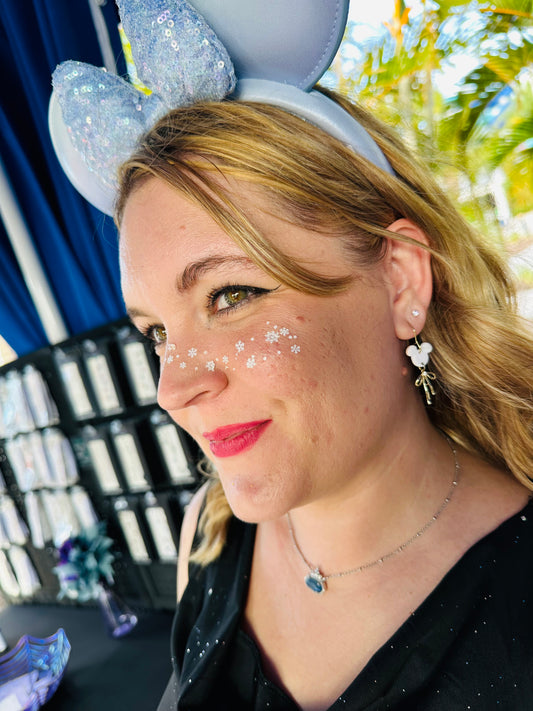 White Snowflake Face Freckle Temporary Tattoos