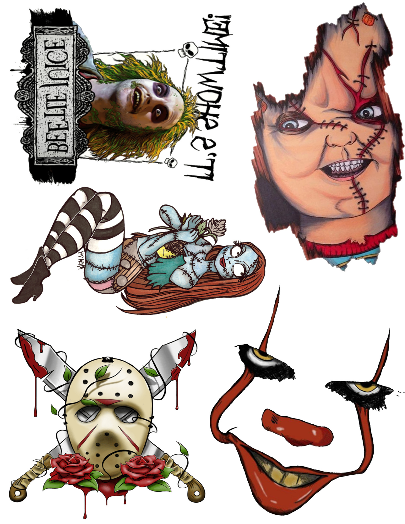 Themed 5 Piece Tattoo Set