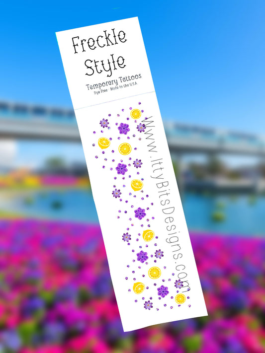 Violet Lemonade Face Freckle Temporary Tattoos