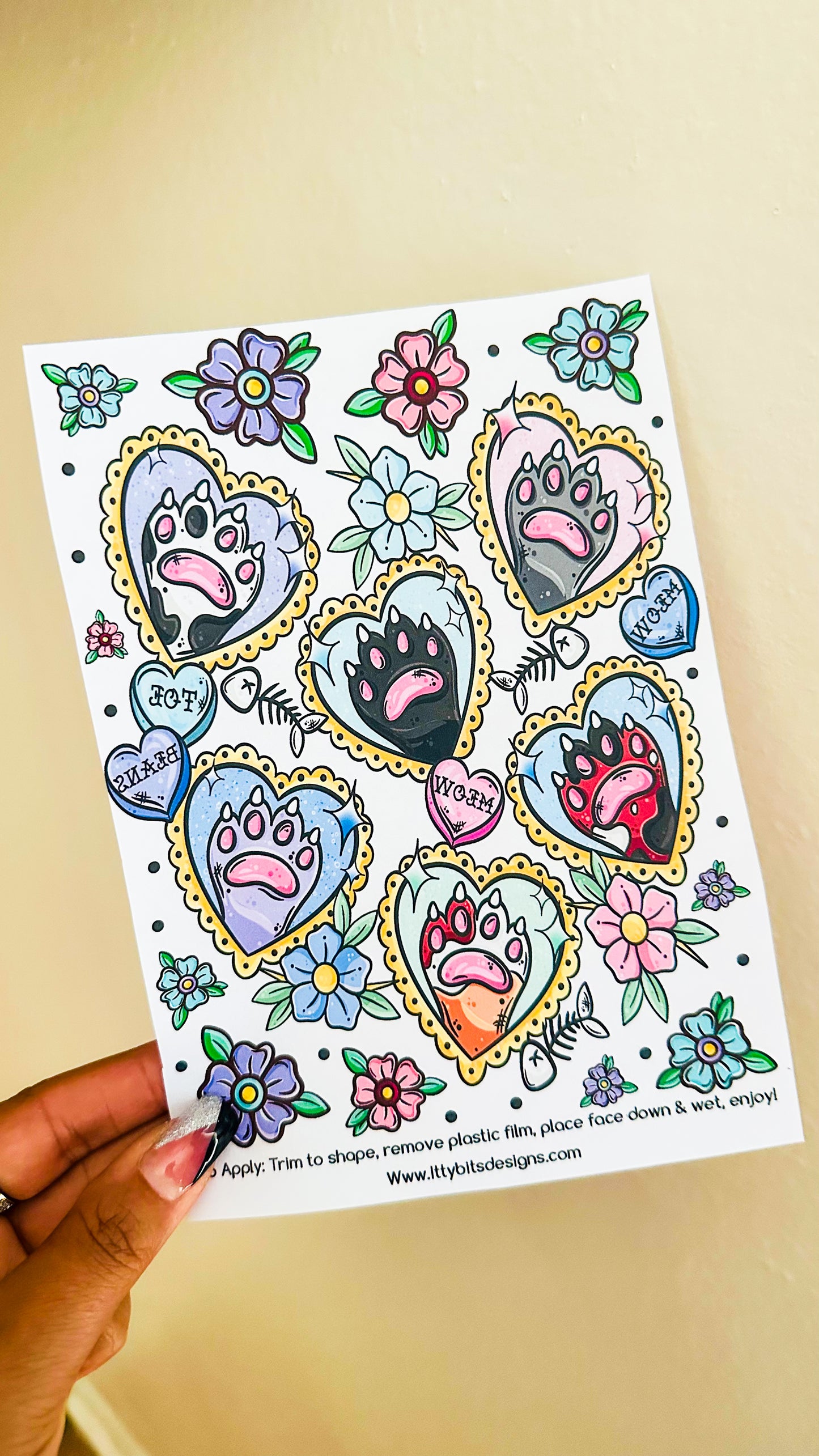 Kitty Toe Beanz Tattoo Set