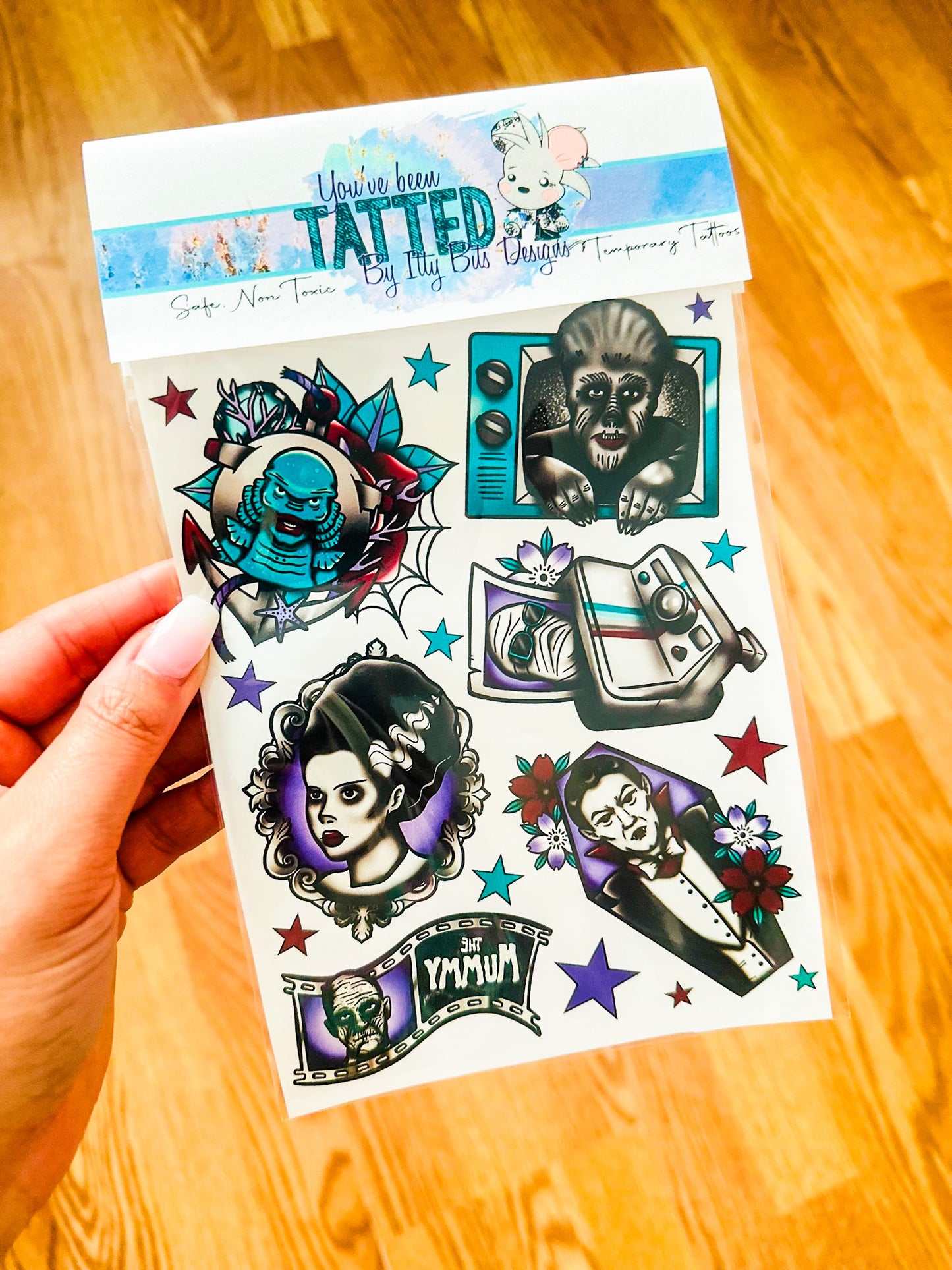 The Classic Monsters Tattoo Set