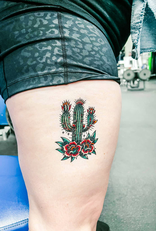 Cactus Love Half Sleeve tattoo