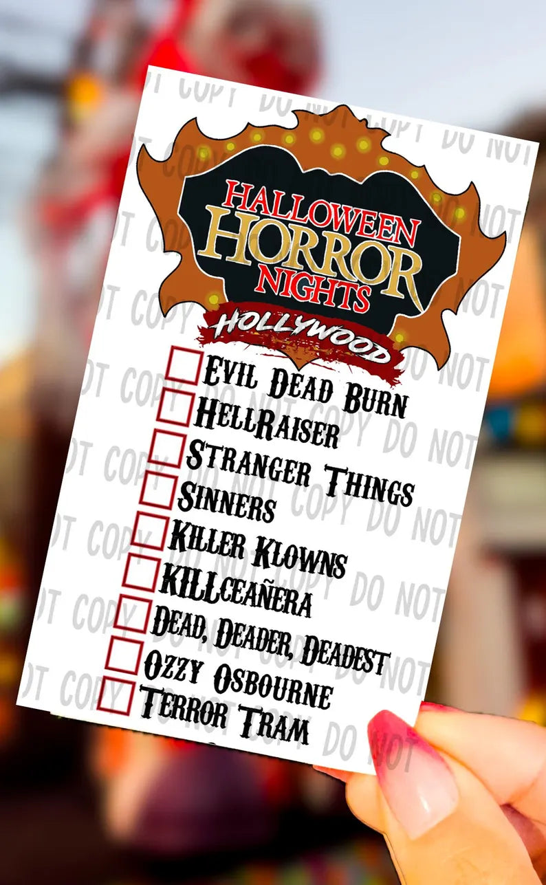 HHN HOLLYWOOD Houses Checklist Tattoo