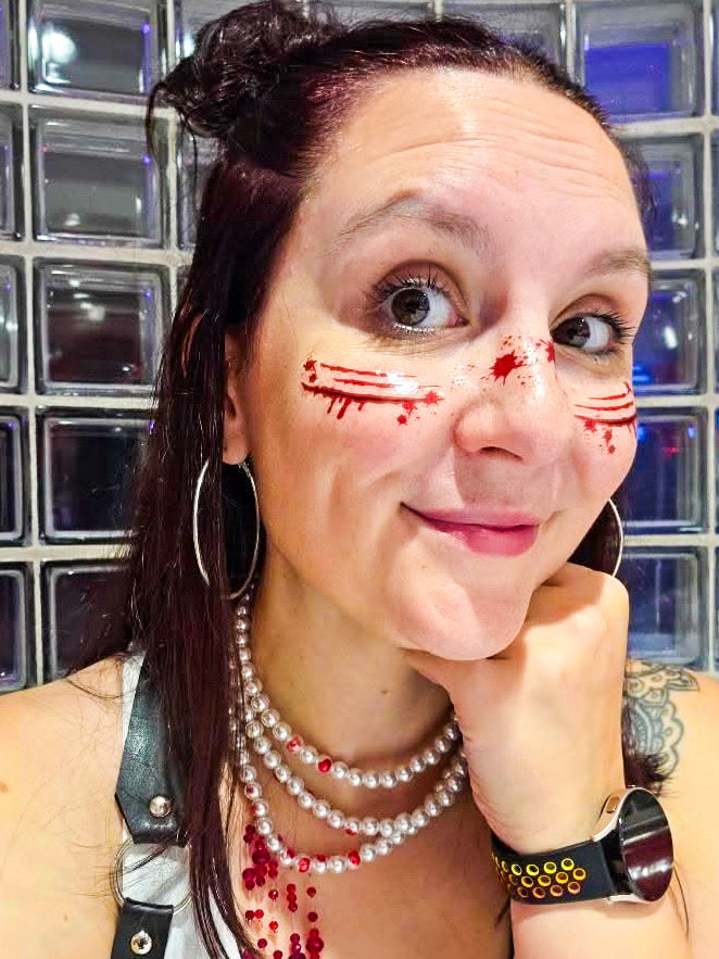 Glow in the Dark Blood Splatter Freckle Tattoos
