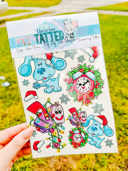 Blue & Friends Christmas Tattoo Pack