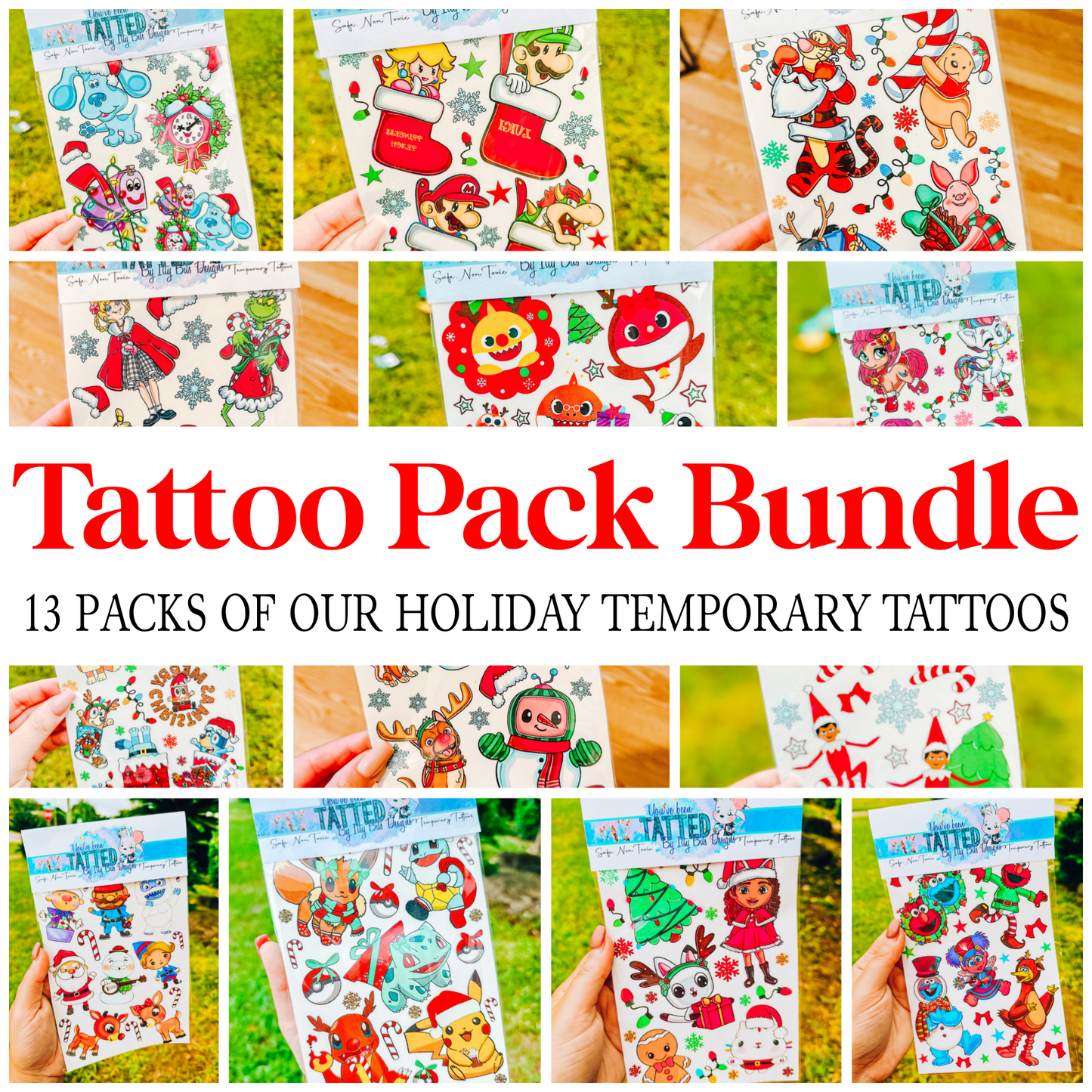 Christmas Tattoo Pack BUNDLE (All 13 Packs)
