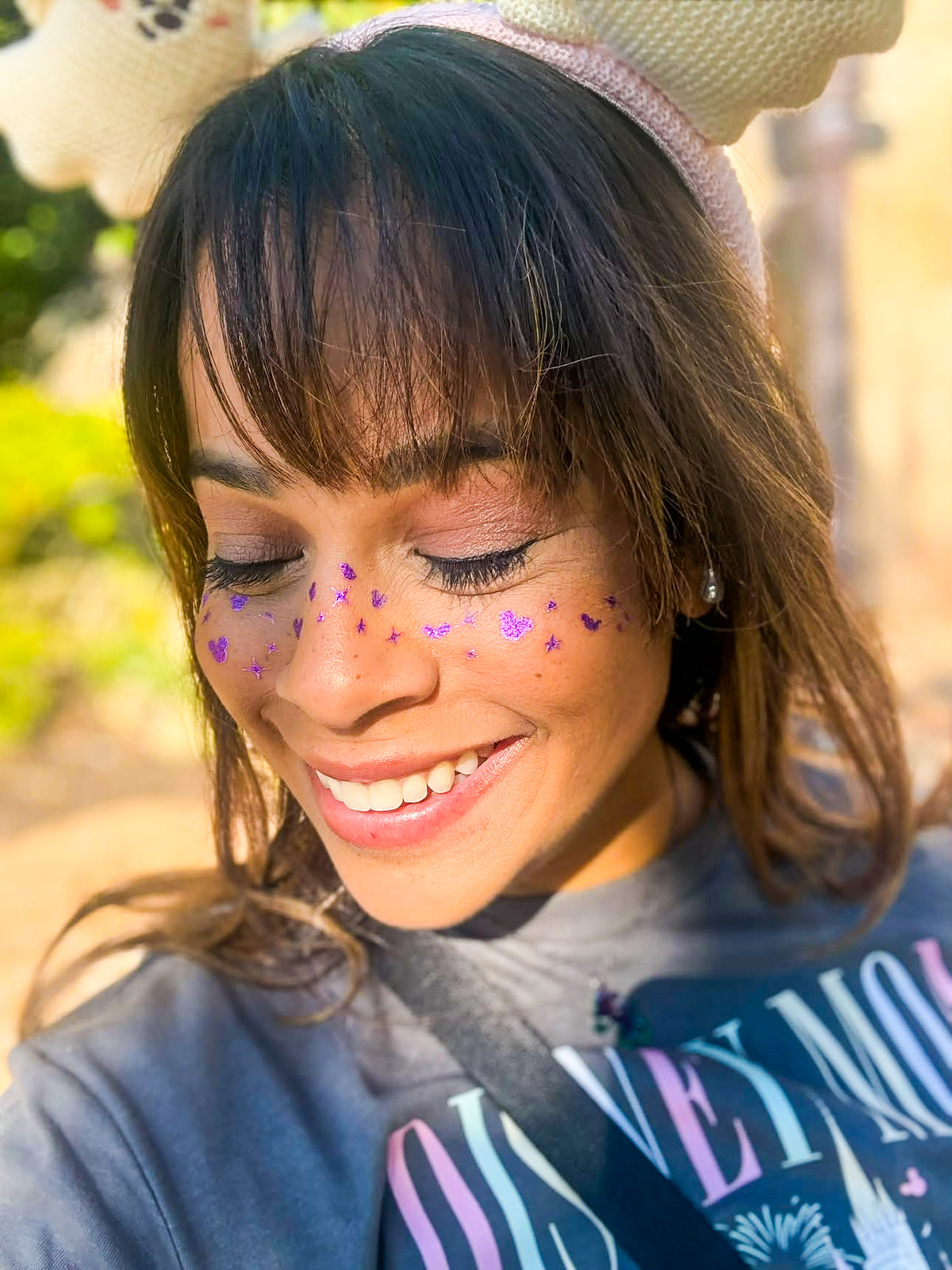 Purple Metallic Face Freckle Temporary Tattoos