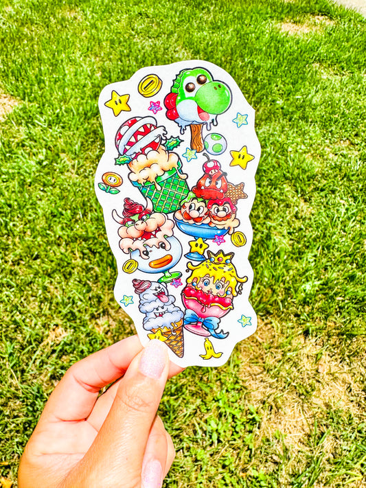 Super Smash Bros Ice Cream Summer Fun Half Sleeve tattoo