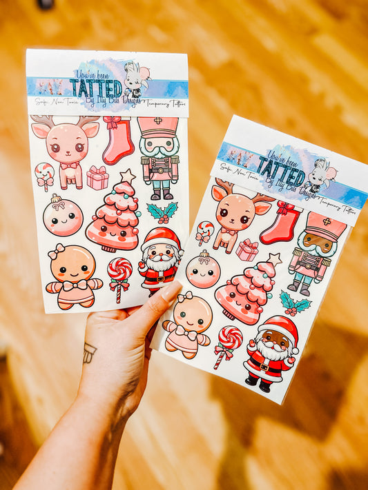 Pink Christmas Tattoo Pack