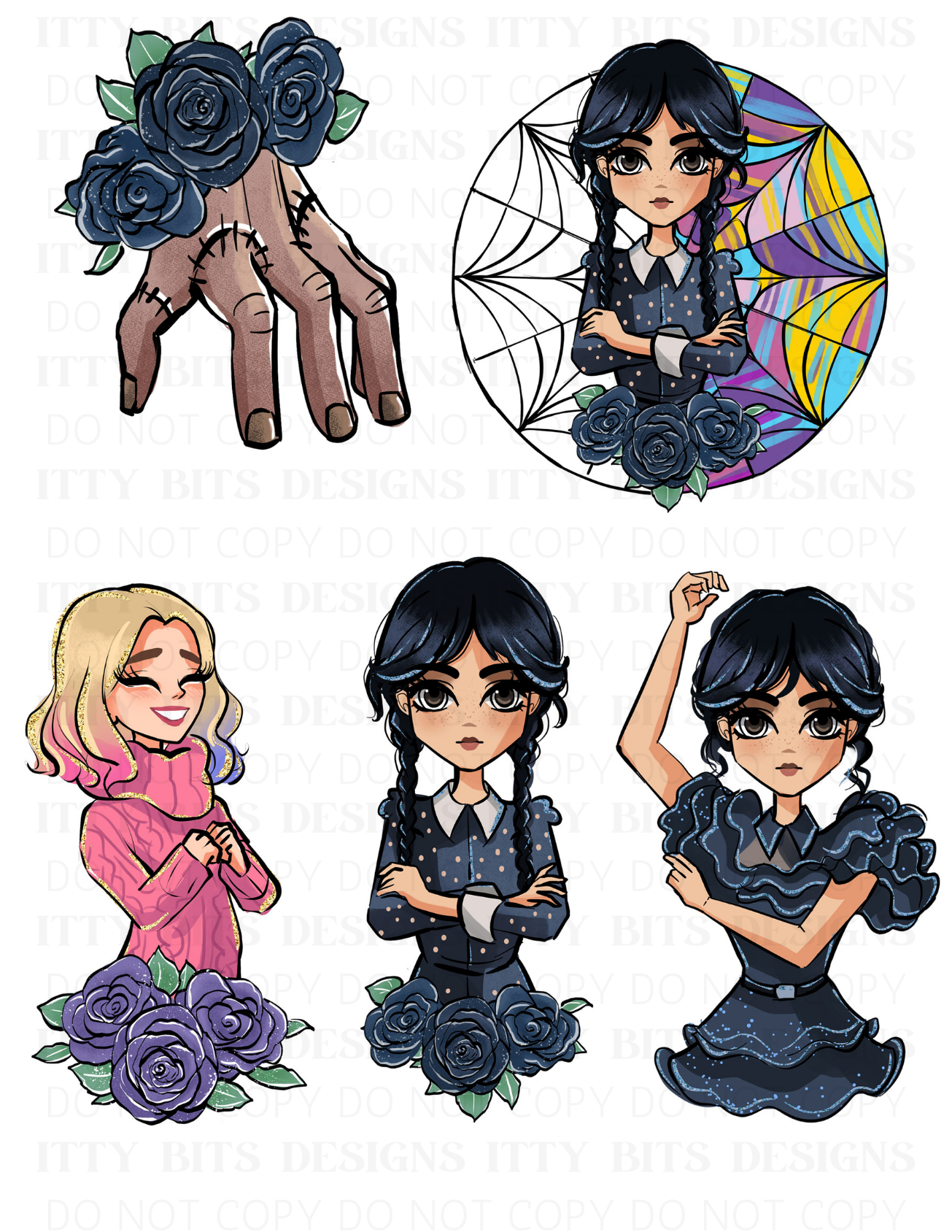 Themed 5 Piece Tattoo Set