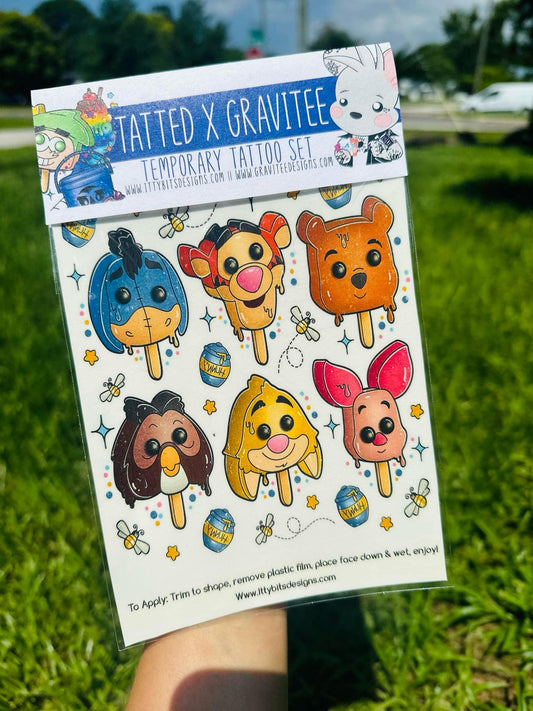 Honey Bear Pops Tattoo Set