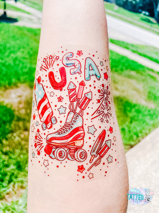 USA Babe Half Sleeve tattoo
