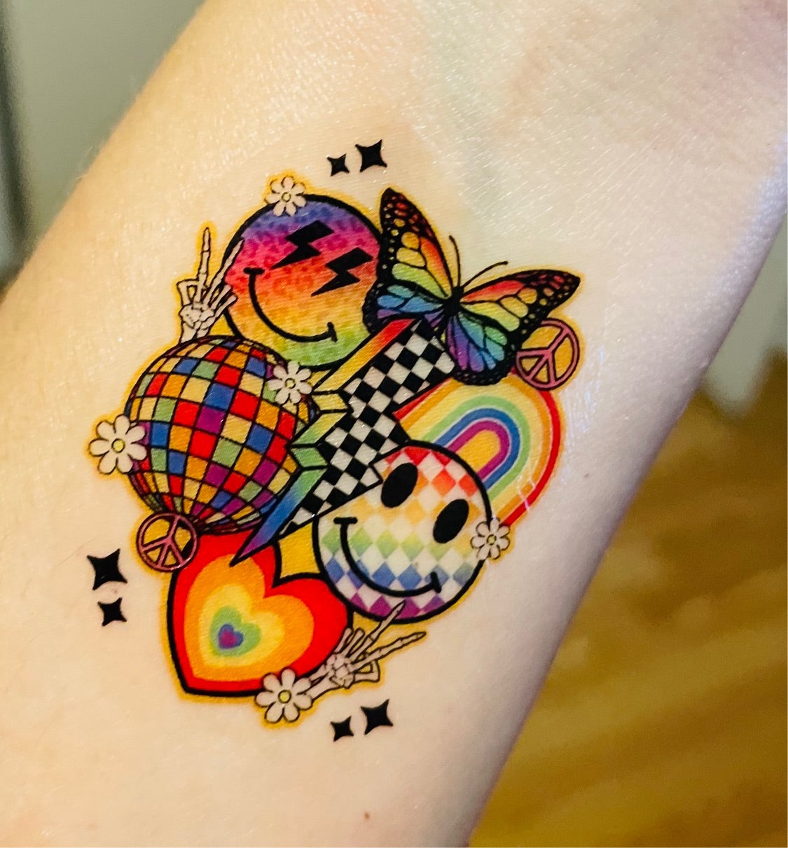 Smiley Pride Half Sleeve tattoo