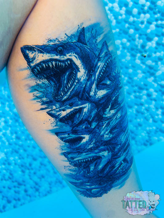 Shark Attack Half Sleeve tattoo