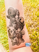 Black Ink Poke Half Sleeve tattoo