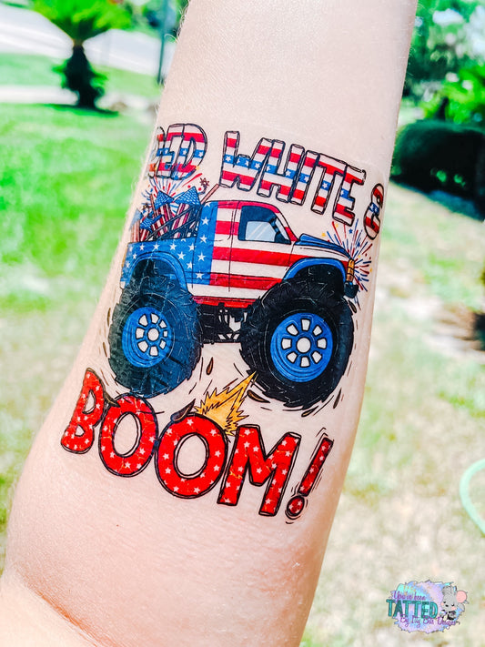 July 4th Monster Truck Half Sleeve tattoo