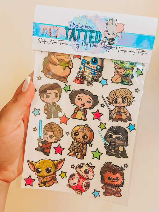 Galactic Friends Temporary Tattoo Set