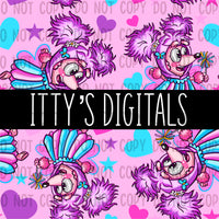 Pink Sesame Fairy Blue Pup Seamless File