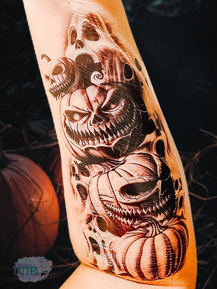 Spooky Pumpkins Half Sleeve tattoo