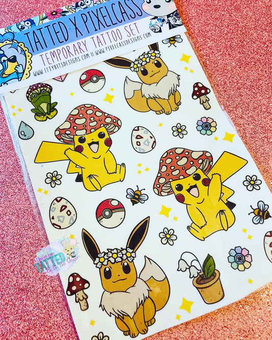 PokeMonsters Tatted x Pixelcass Tattoo Set