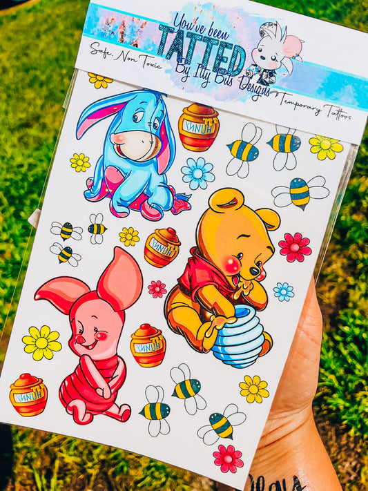 Hundred Acre Friends Temporary Tattoo Set