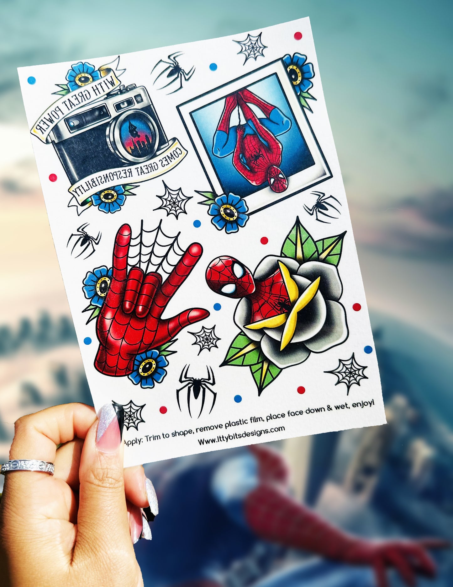 Web Slingin' Tatz Tattoo Set