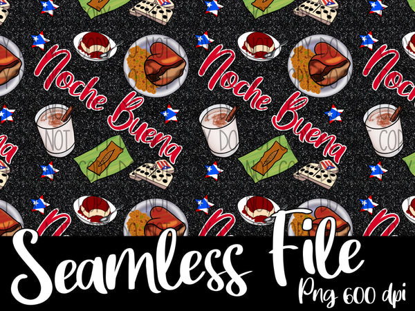 Noche Buena Seamless File - Black