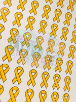 Yellow Awareness Ribbon Tattoos - Sheet of 35