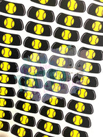 Black Softball Eyeblack Tattoos - Sheet of 24 Sets