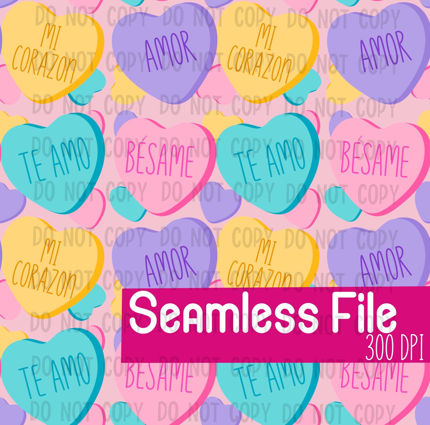 Te Amo Hearts Seamless File