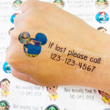 CUSTOM - ANY THEME Contact Phone Number Tattoos