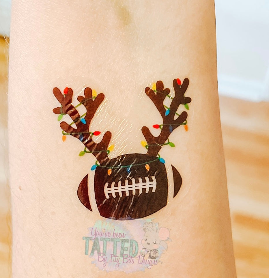 Football Reindeer Tattoos - Sheet of 35