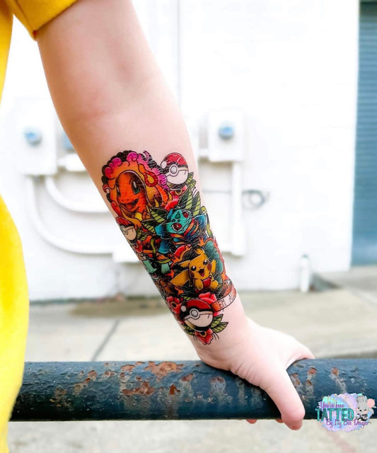 Catch ‘Em All Half Sleeve tattoo